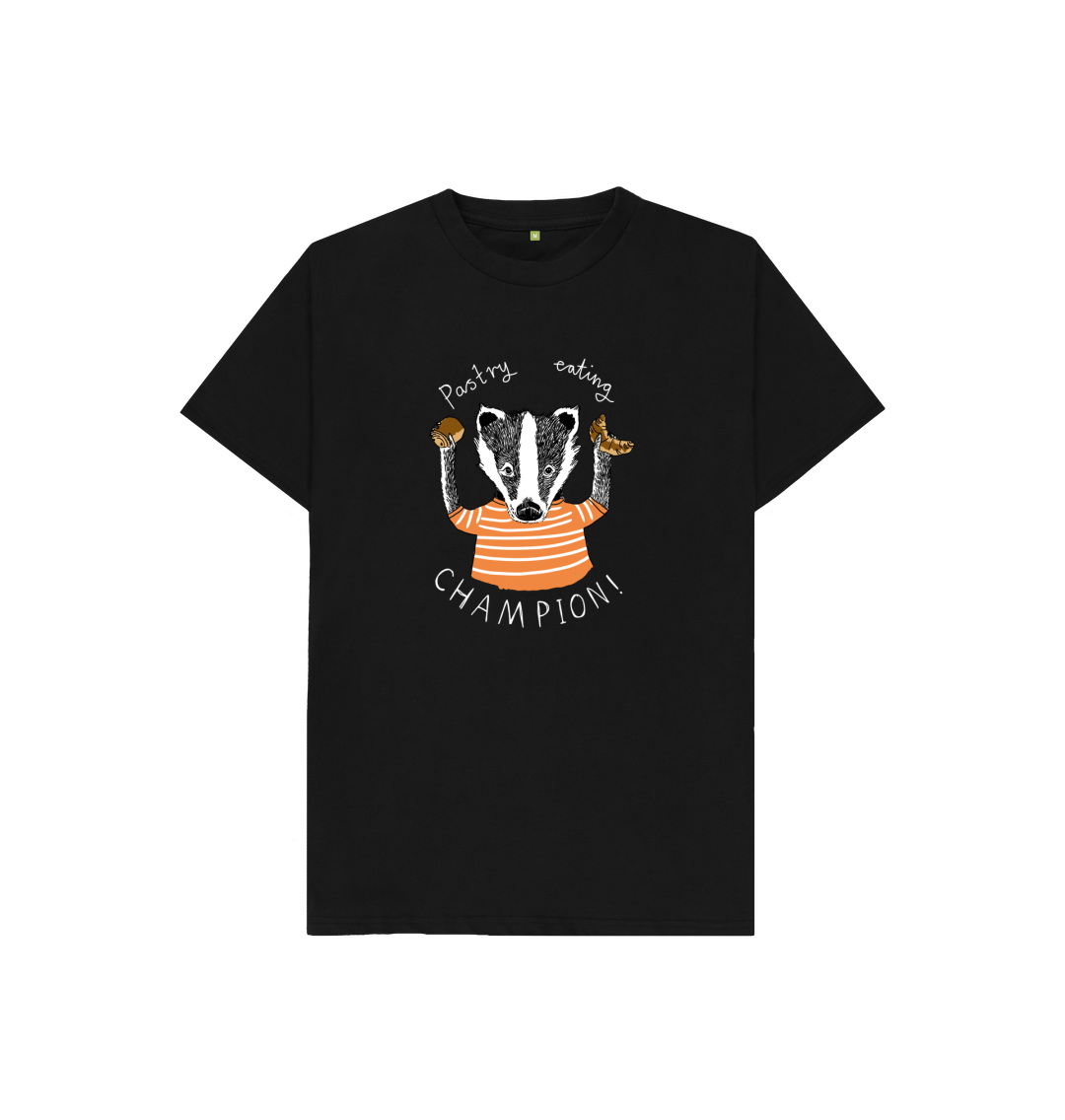 Black 'Pastry Eating Champion!' Kids T-shirt