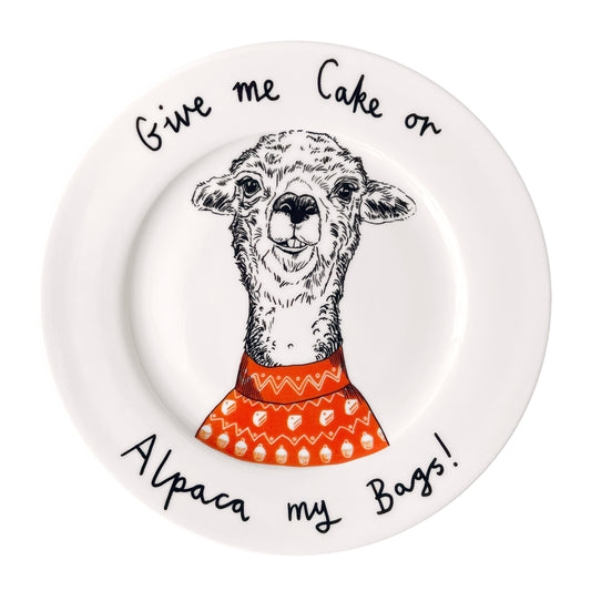 'Give Me Cake Or Alpaca My Bags' Side Plate