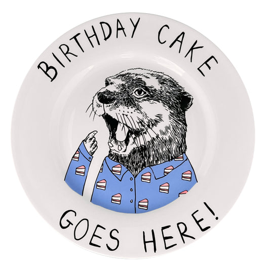 'Birthday Cake Goes Here' Side Plate