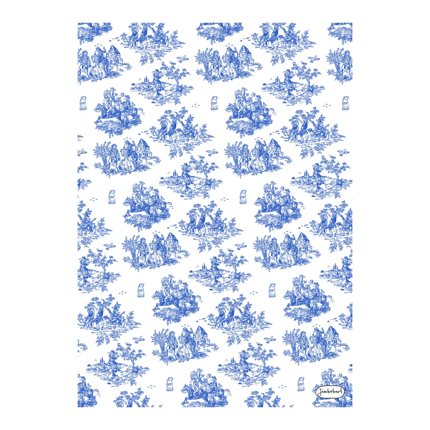 Tea towel - Blue Toile