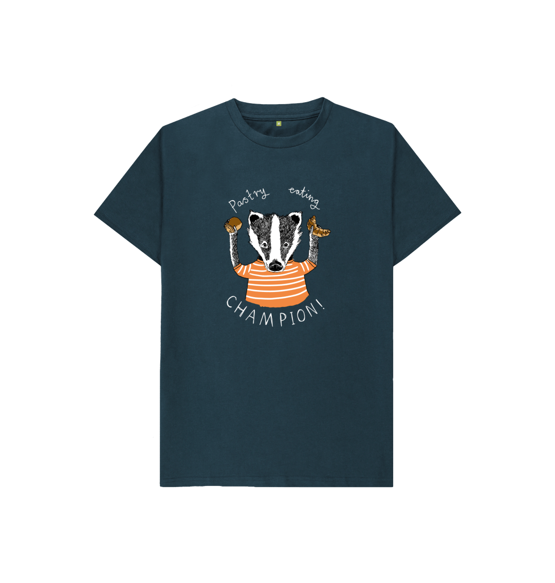 Denim Blue 'Pastry Eating Champion!' Kids T-shirt
