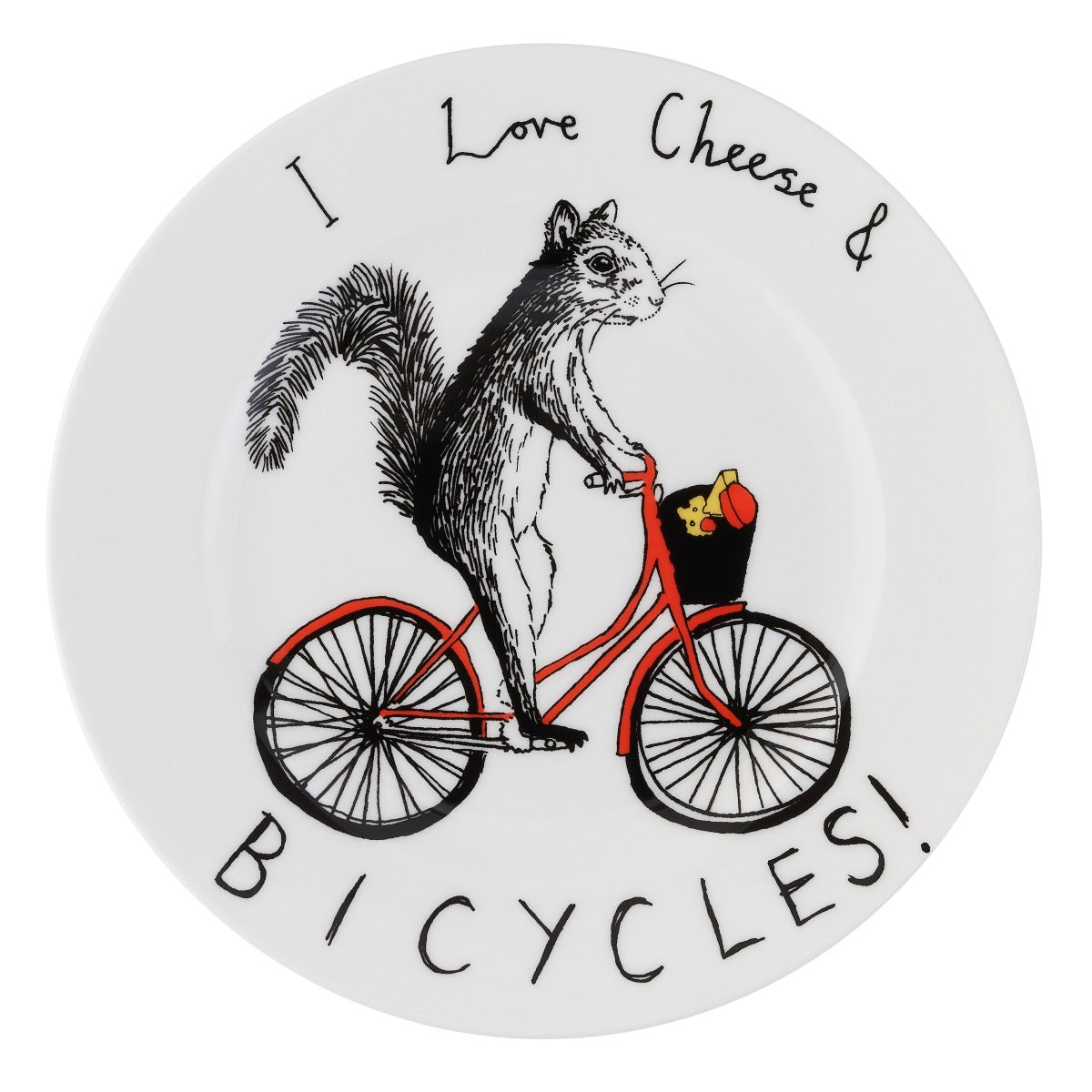 'I Love Cheese & Bicycles' Side Plate