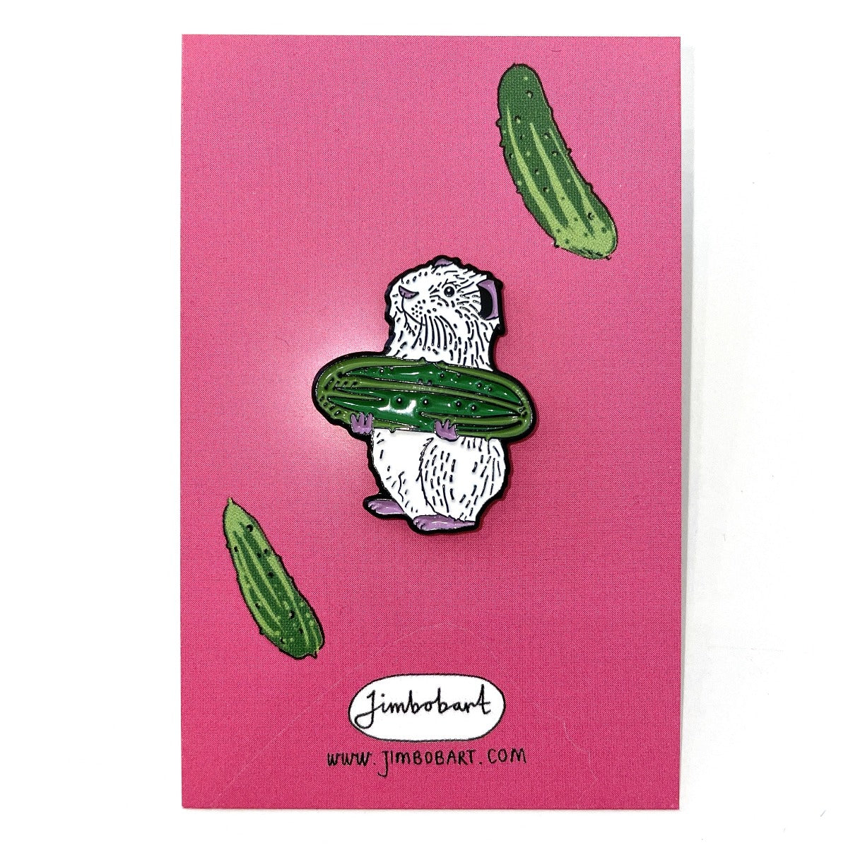 Guinea pig gherkin enamel pin