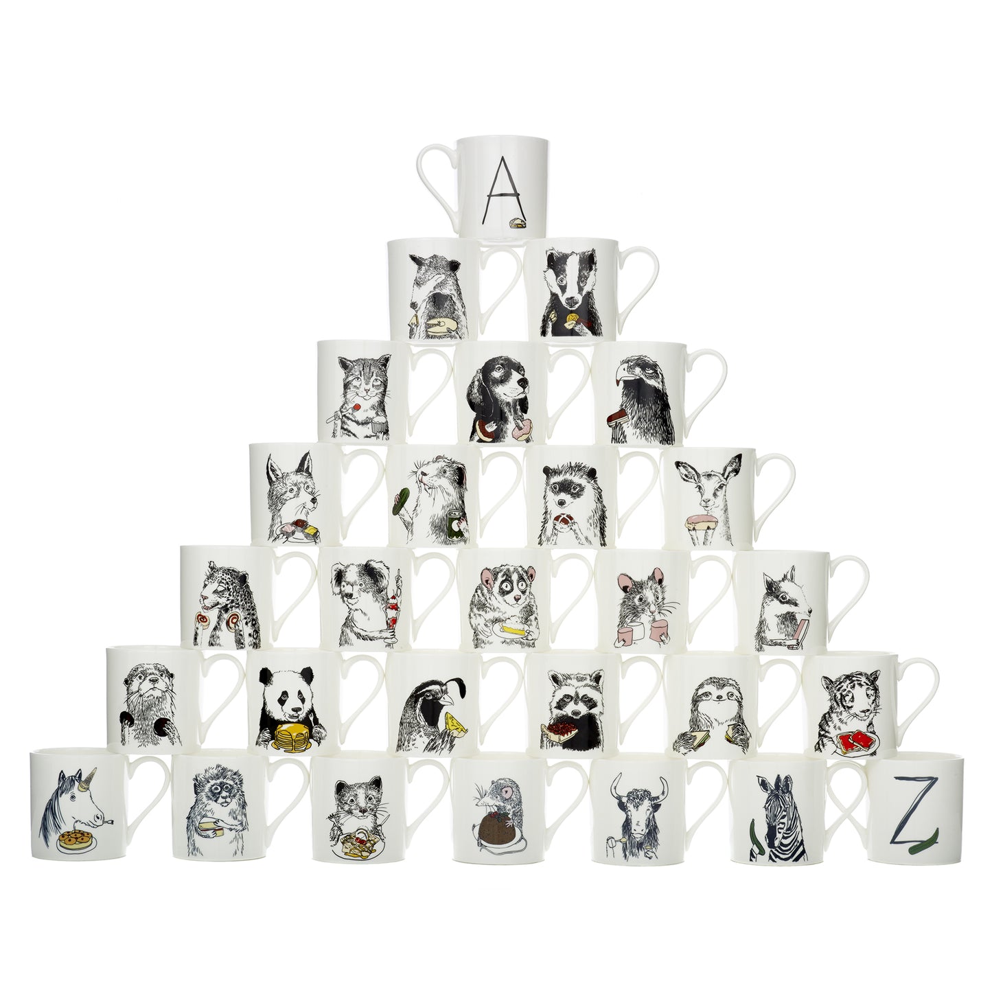 H - Alphabet of Snacking Animals Mug