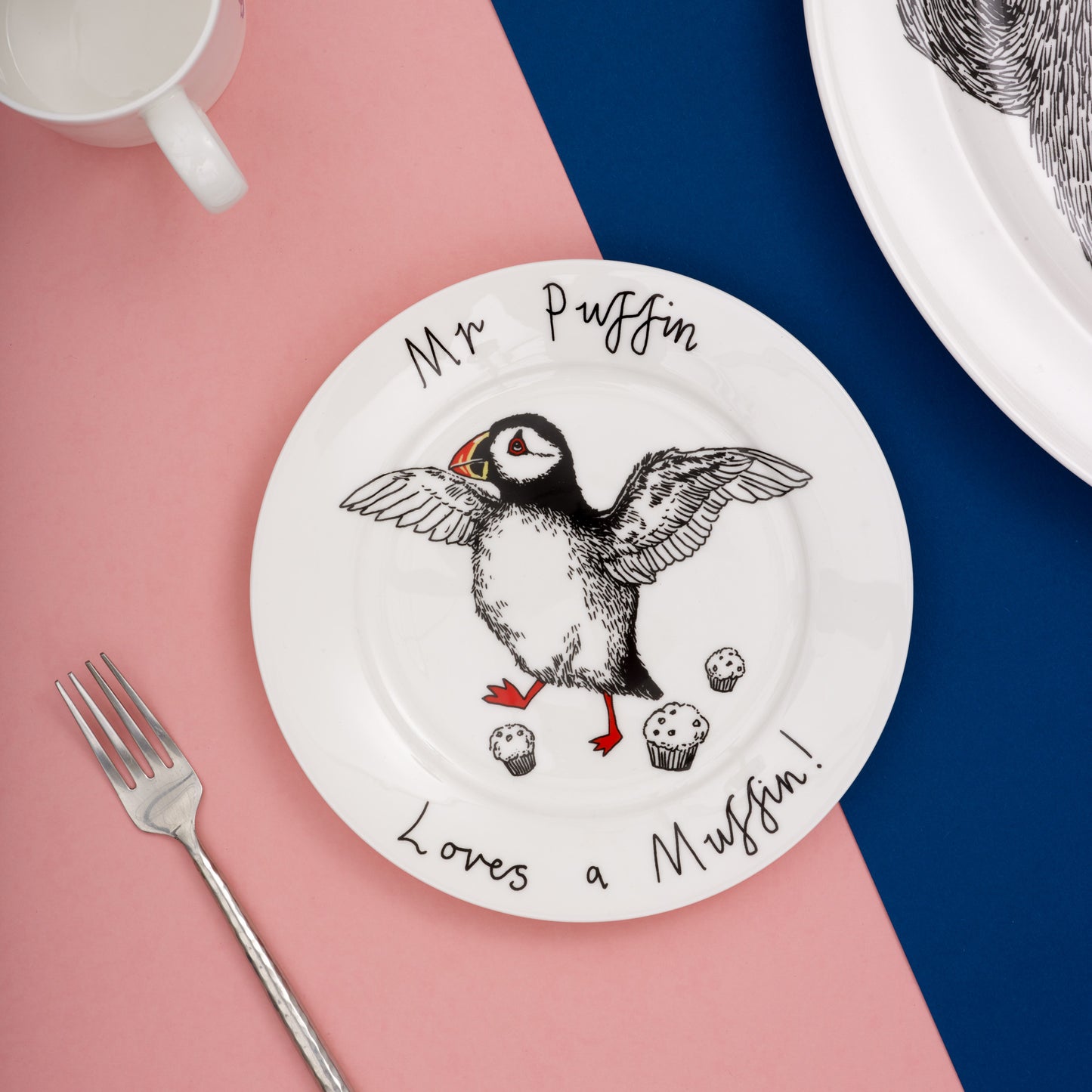 'Mr Puffin Loves a Muffin' Side Plate