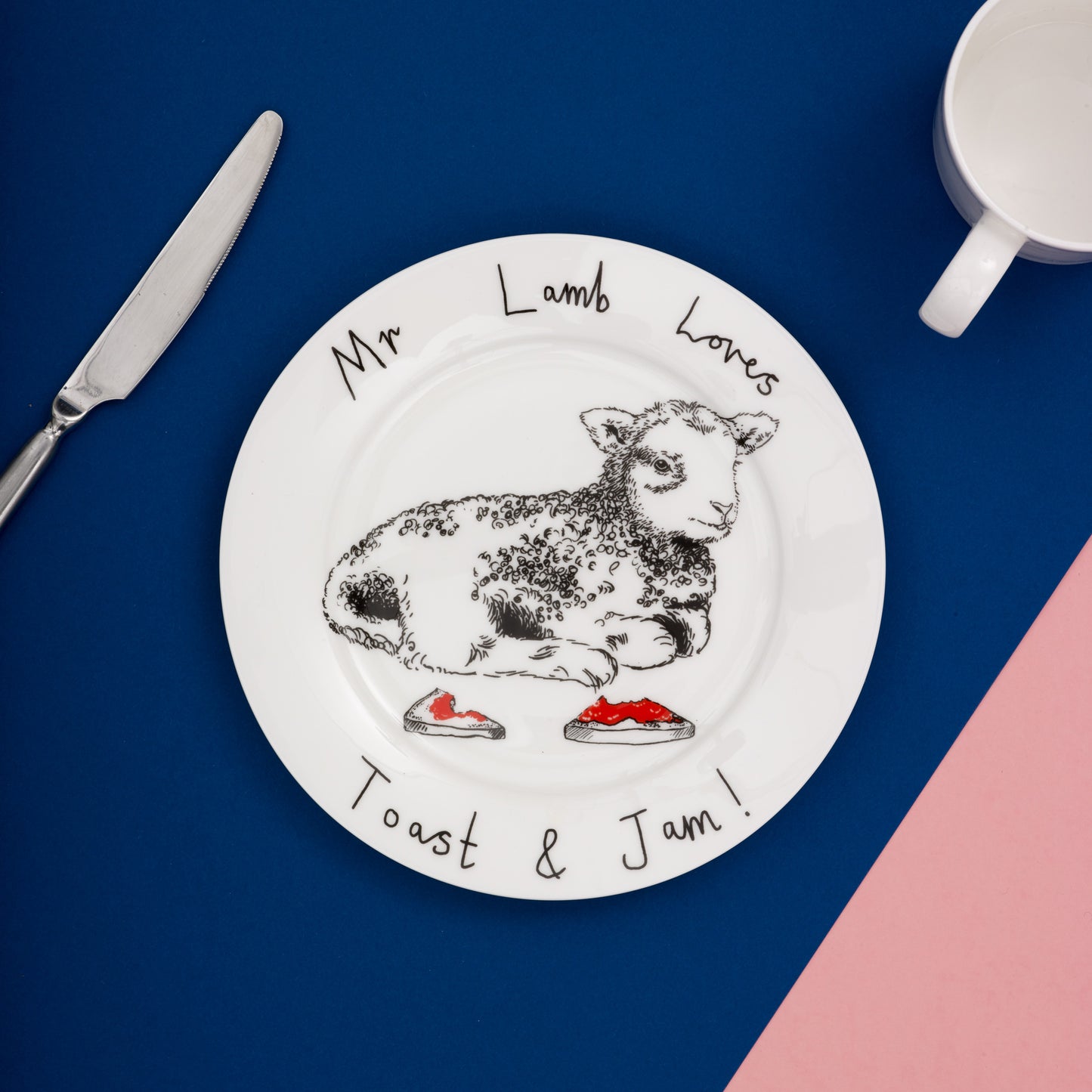'Mr Lamb Loves Toast and Jam' Side Plate