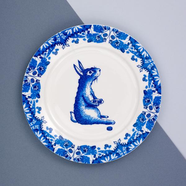 Rabbit Willow pattern side plate