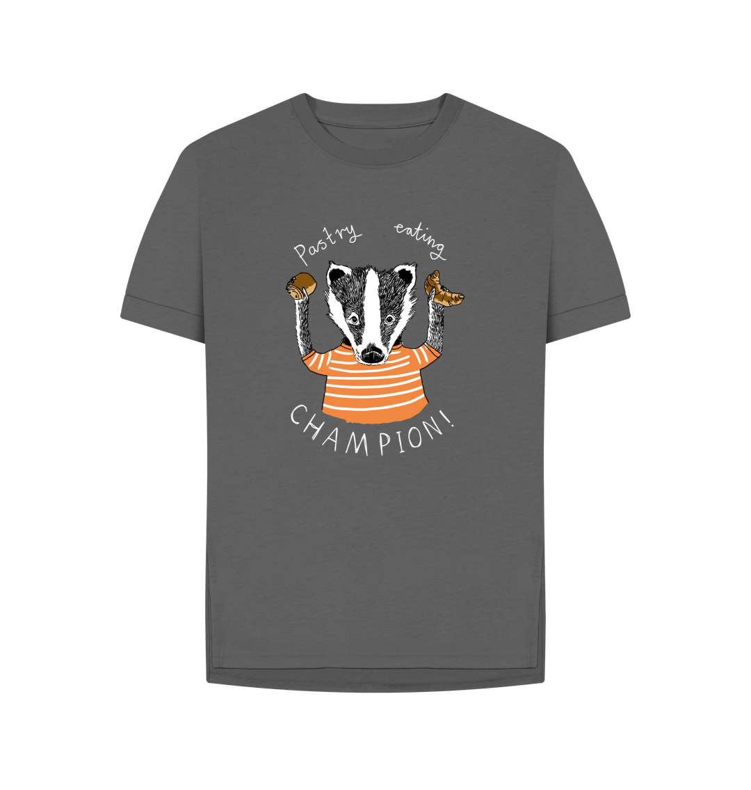 Slate Grey 'Pastry Eating champion!' Women's T-shirt