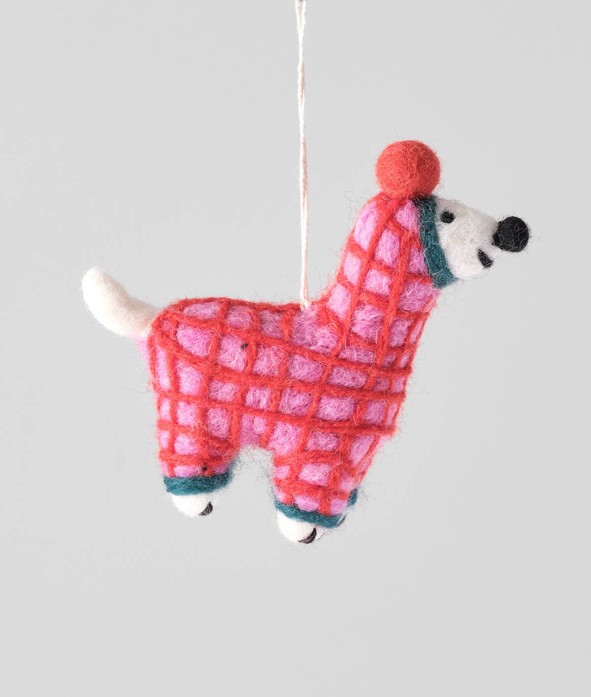 Jayla Dog In Red Onesie Hanging Christmas Decoration