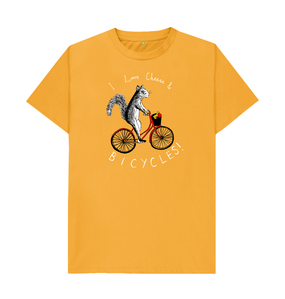 Mustard 'I Love Cheese & Bicycles!' Men's T-shirt