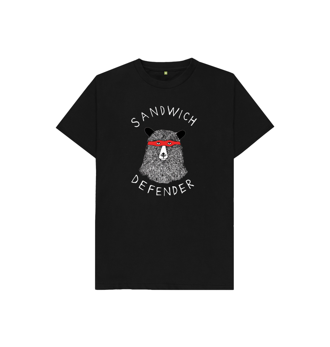 Black 'Sandwich Defender' Kids T-shirt