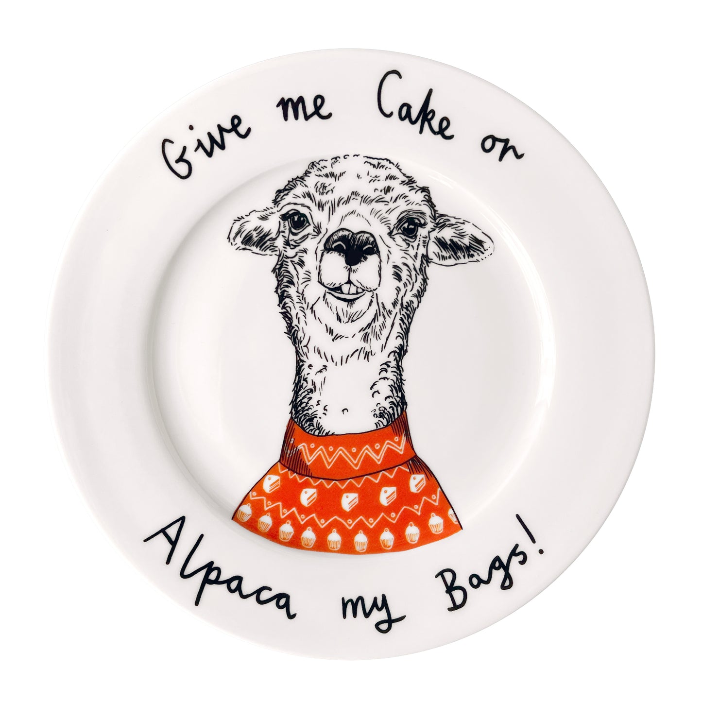 'Give Me Cake Or Alpaca My Bags' Side Plate