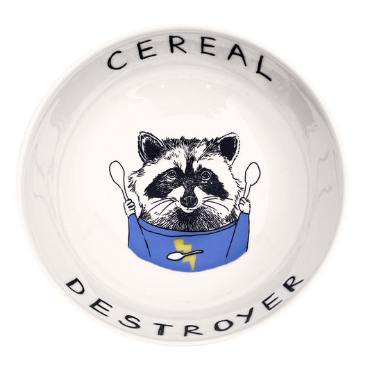 'Cereal Destroyer' Raccoon Bowl