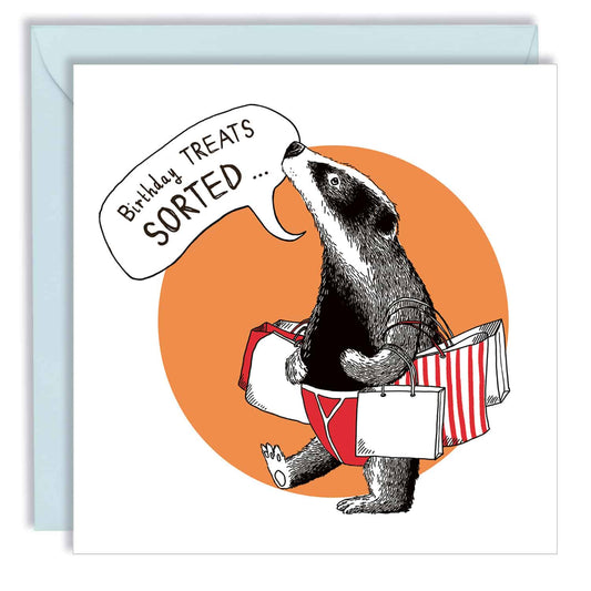 Card - Badger Birthday Treats Card