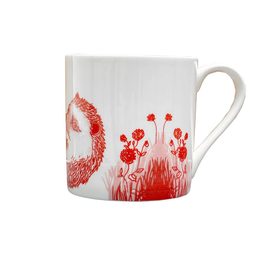 Hedgehog willow pattern mug