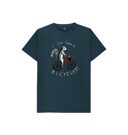 Denim Blue 'I Love Cheese & Bicycles!' Kids T-shirt