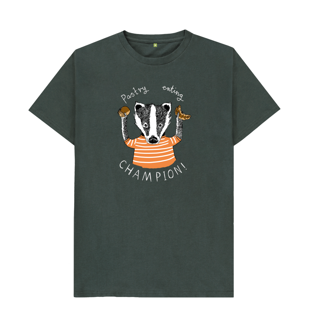 Dark Grey 'Pastry Eating Champion!' Men's T-shirt