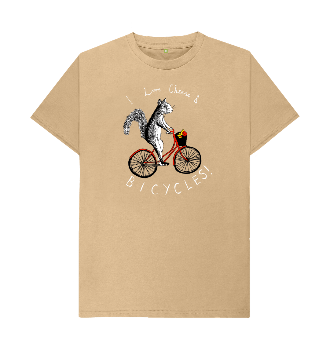 Sand 'I Love Cheese & Bicycles!' Men's T-shirt