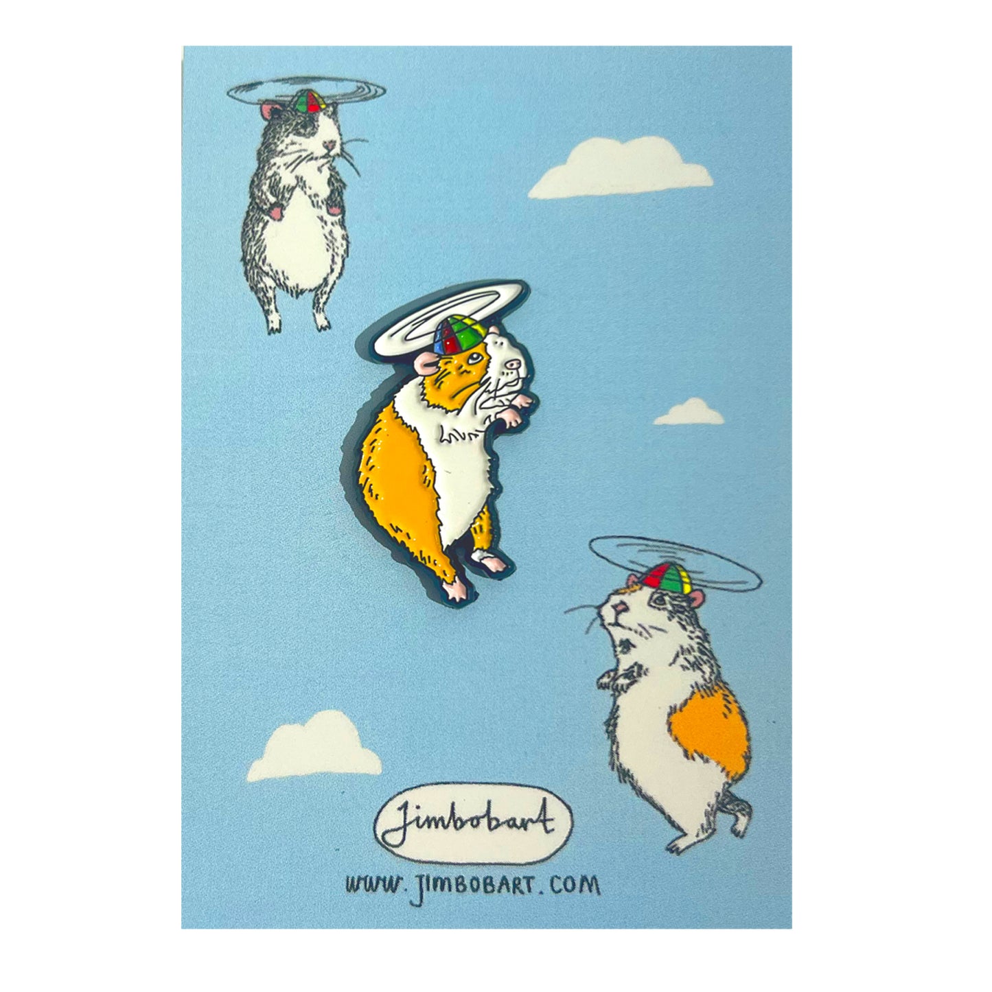 Flying Hamster enamel pin