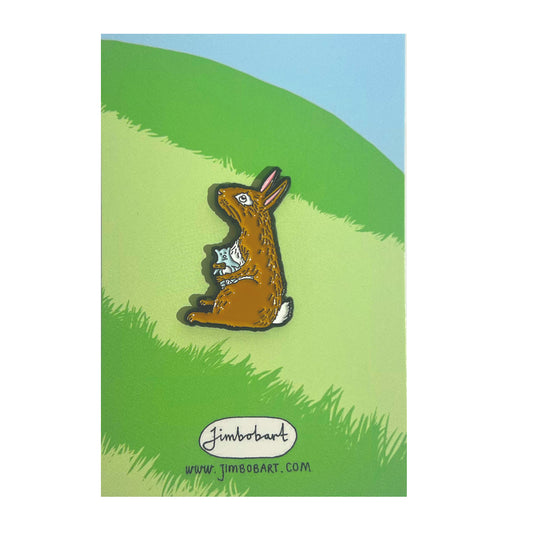Rabbit with Teddy enamel pin