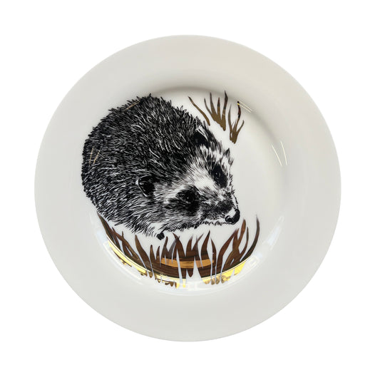 Hedgehog side plate- hand finished with 24K Gold Lustre