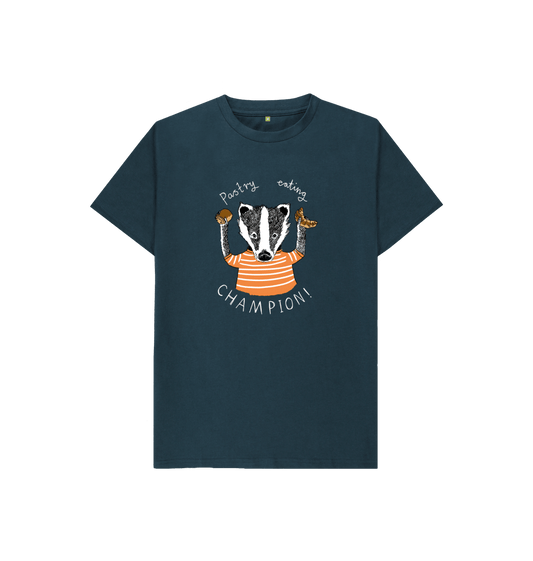 Denim Blue 'Pastry Eating Champion!' Kids T-shirt