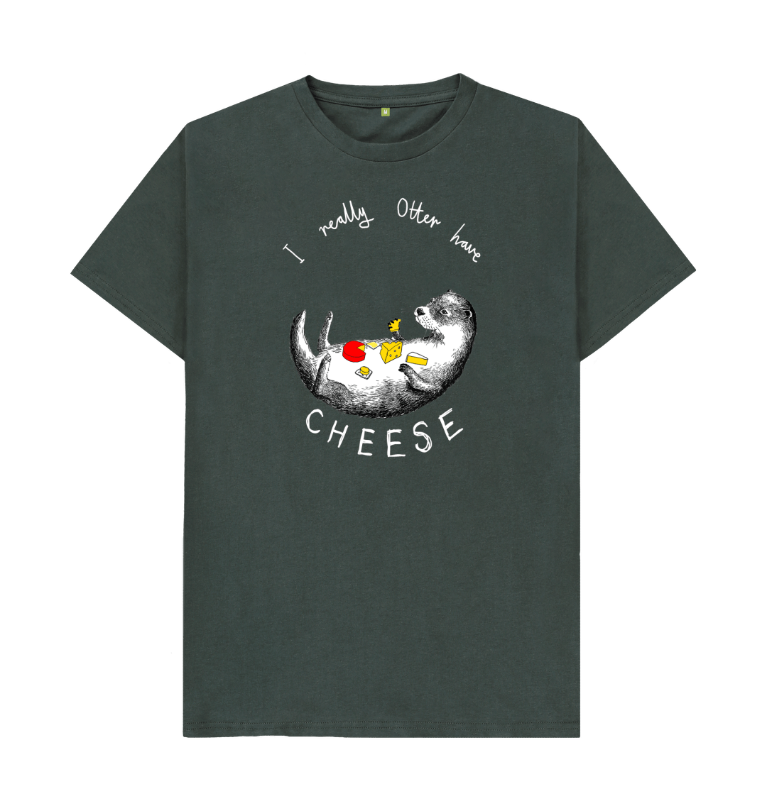Dark Grey 'I Really Otter Have Cheese!' Men's T-shirt