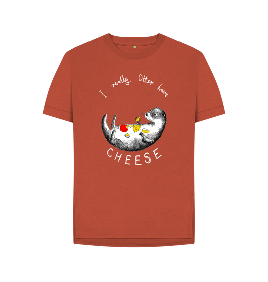 Rust 'I Really Otter Have Cheese!' Women's T-shirt