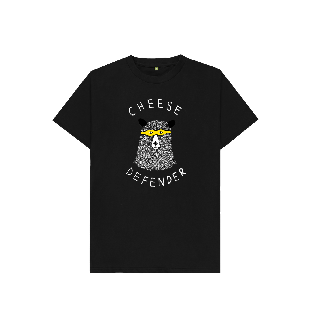 Black 'Cheese Defender' Kids T-shirt