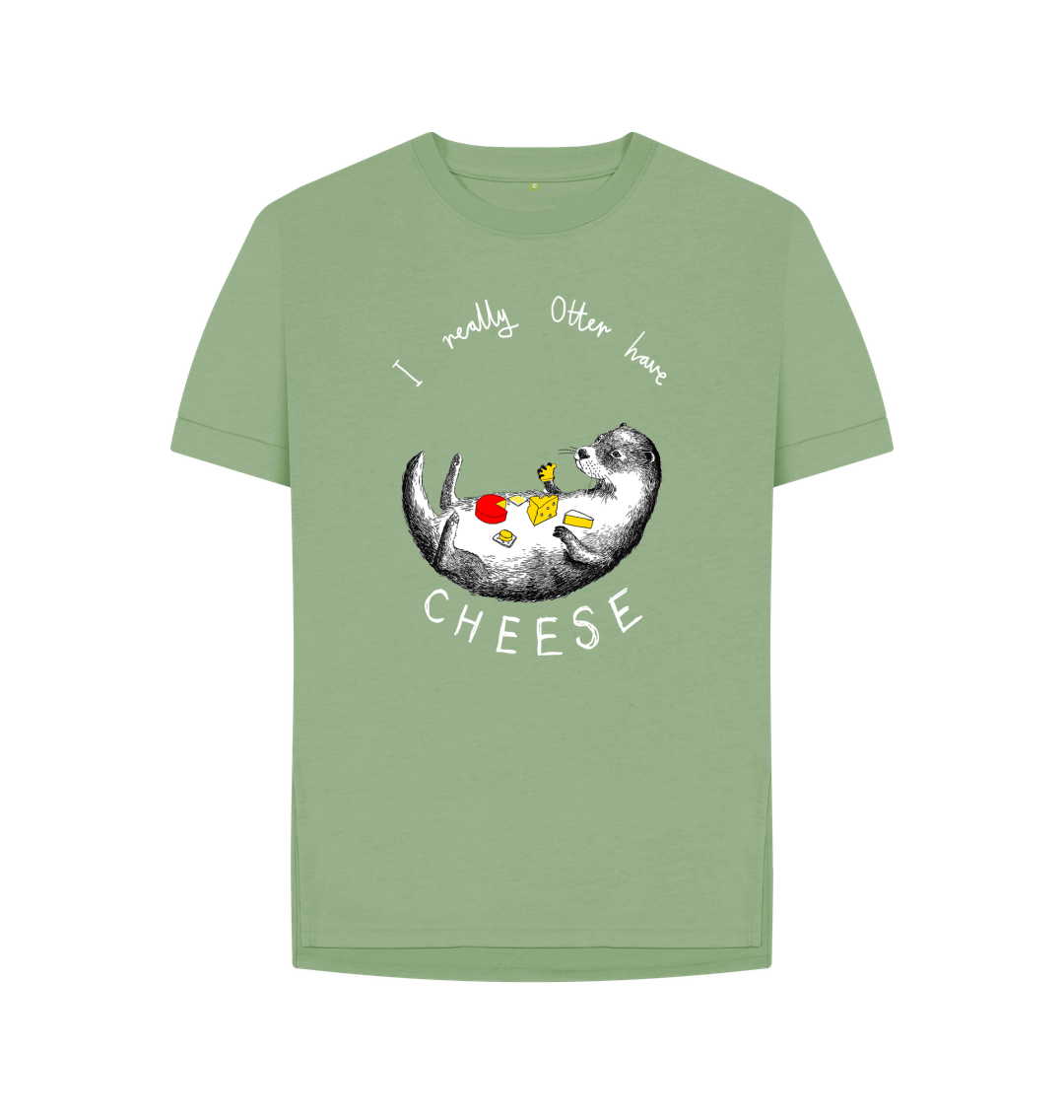 Sage 'I Really Otter Have Cheese!' Women's T-shirt
