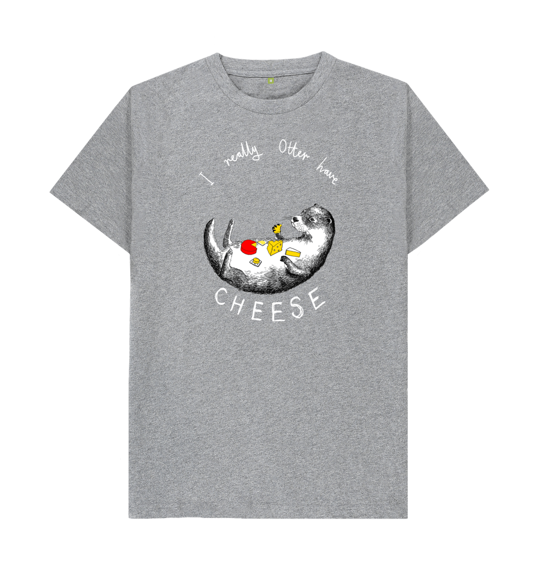 Athletic Grey 'I Really Otter Have Cheese!' Men's T-shirt