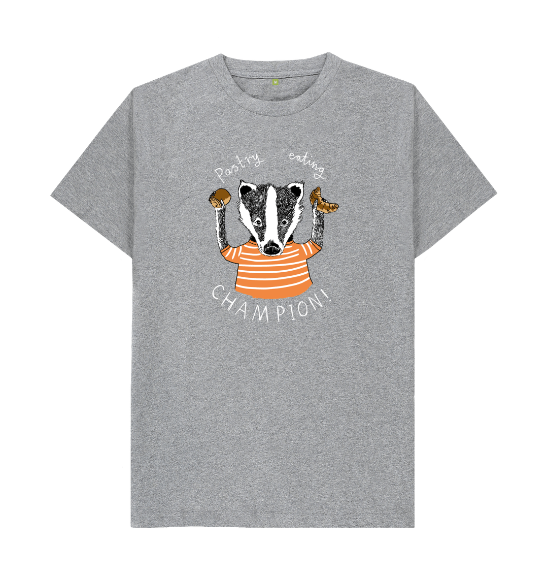 Athletic Grey 'Pastry Eating Champion!' Men's T-shirt
