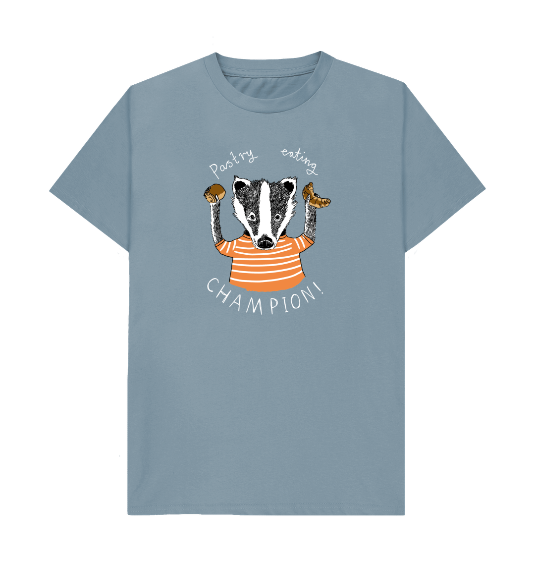 Stone Blue 'Pastry Eating Champion!' Men's T-shirt