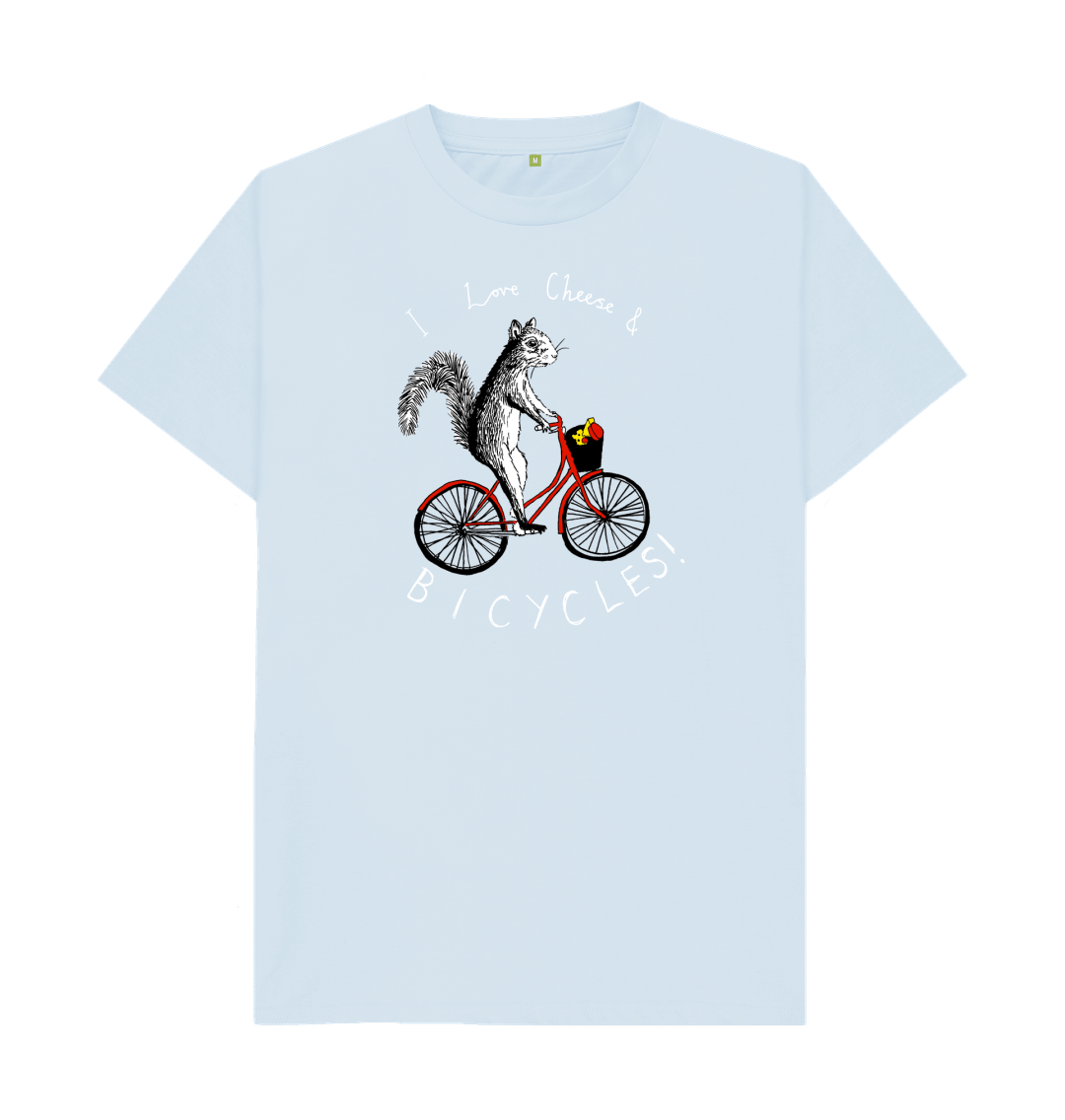 Sky Blue 'I Love Cheese & Bicycles!' Men's T-shirt