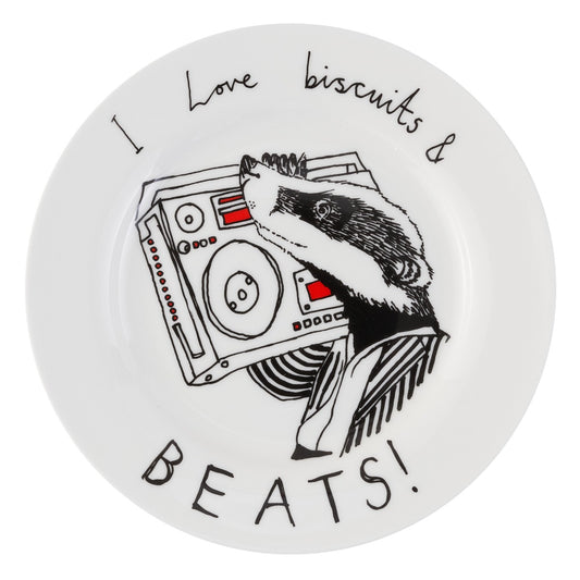 'I Love Biscuits and Beats' Side Plate