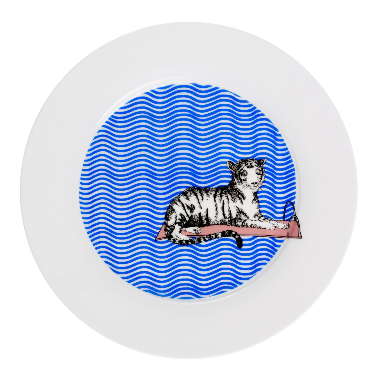 Tiger Swims Dinner Plate