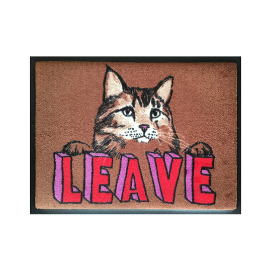 'Leave Cat' Welcome Door Mat