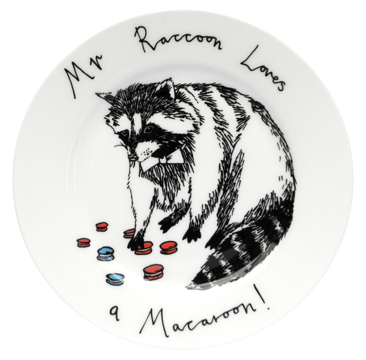 'Mr Raccoon Loves a Macaroon' Side Plate