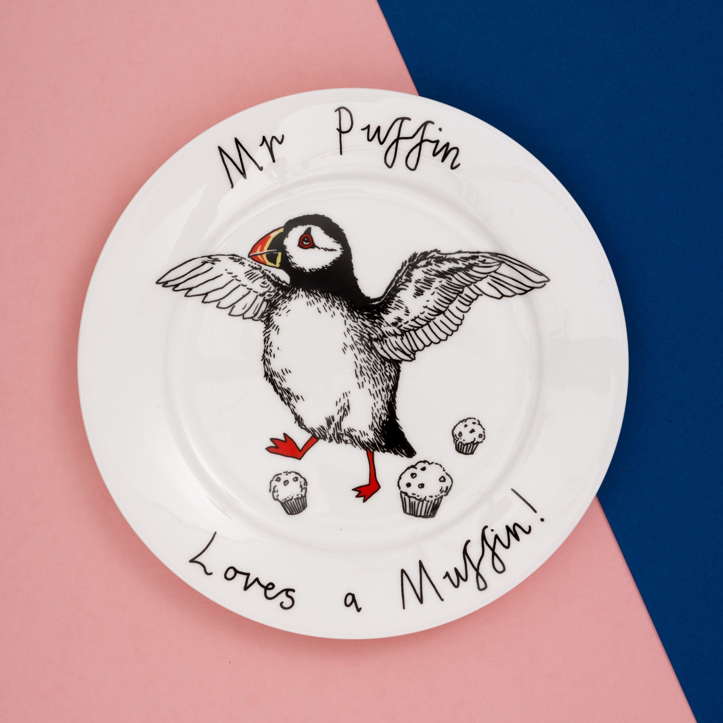 'Mr Puffin Loves a Muffin' Side Plate
