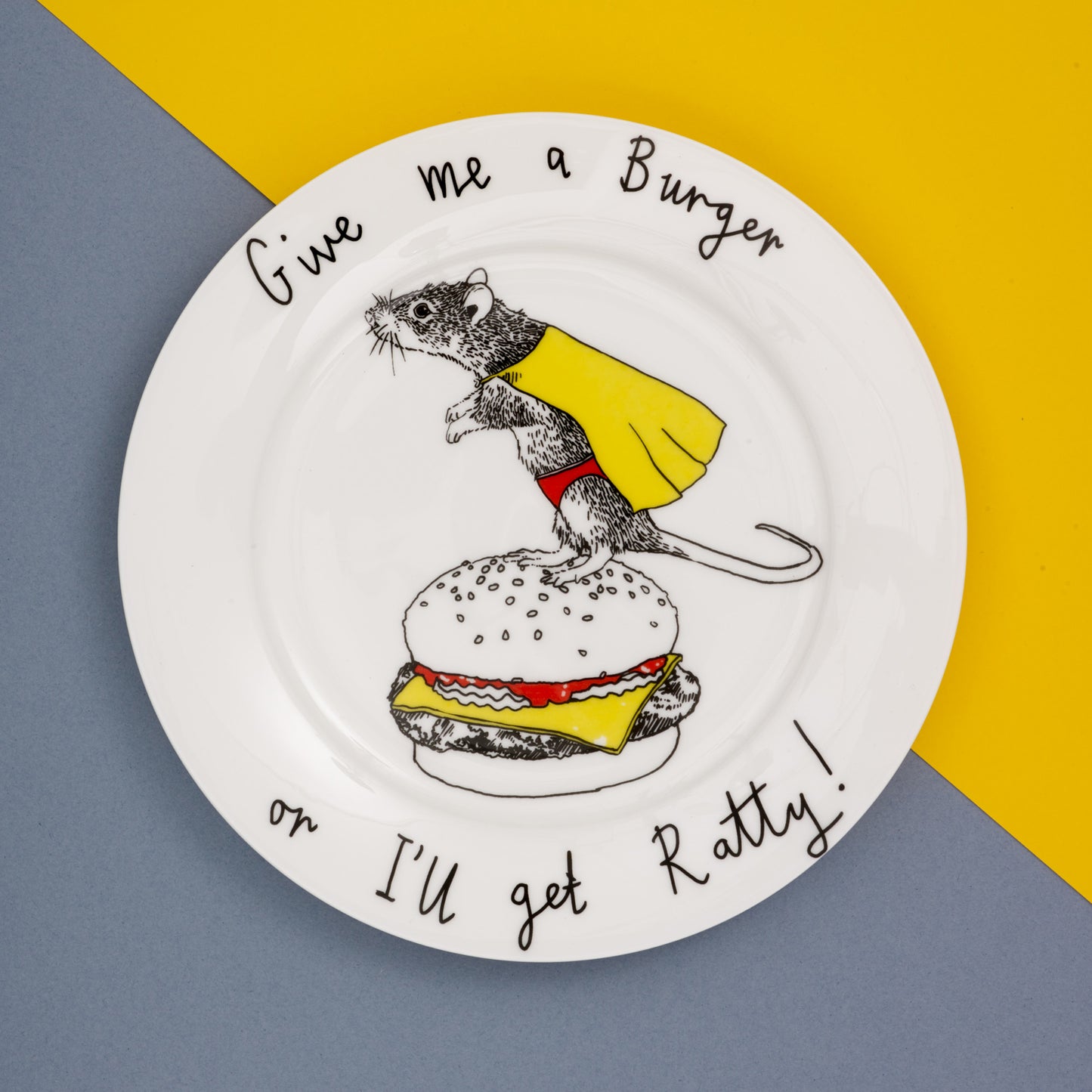 'Give me a Burger' Side Plate