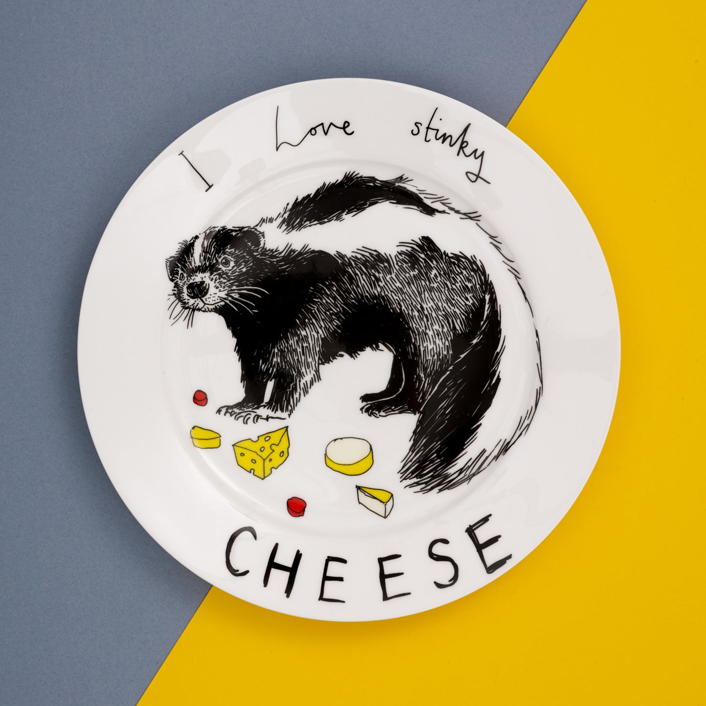 'I Love Stinky Cheese' Side Plate