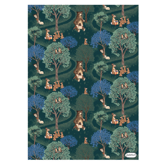 Woodland animals Wrap - 5 Sheets of Wrapping Paper