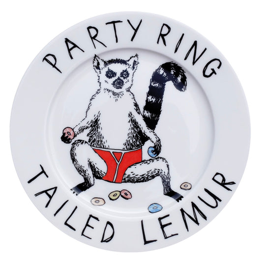 'Party Ring Tailed Lemur' Side Plate