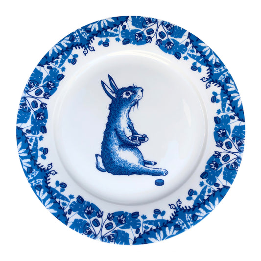 Rabbit Willow pattern side plate
